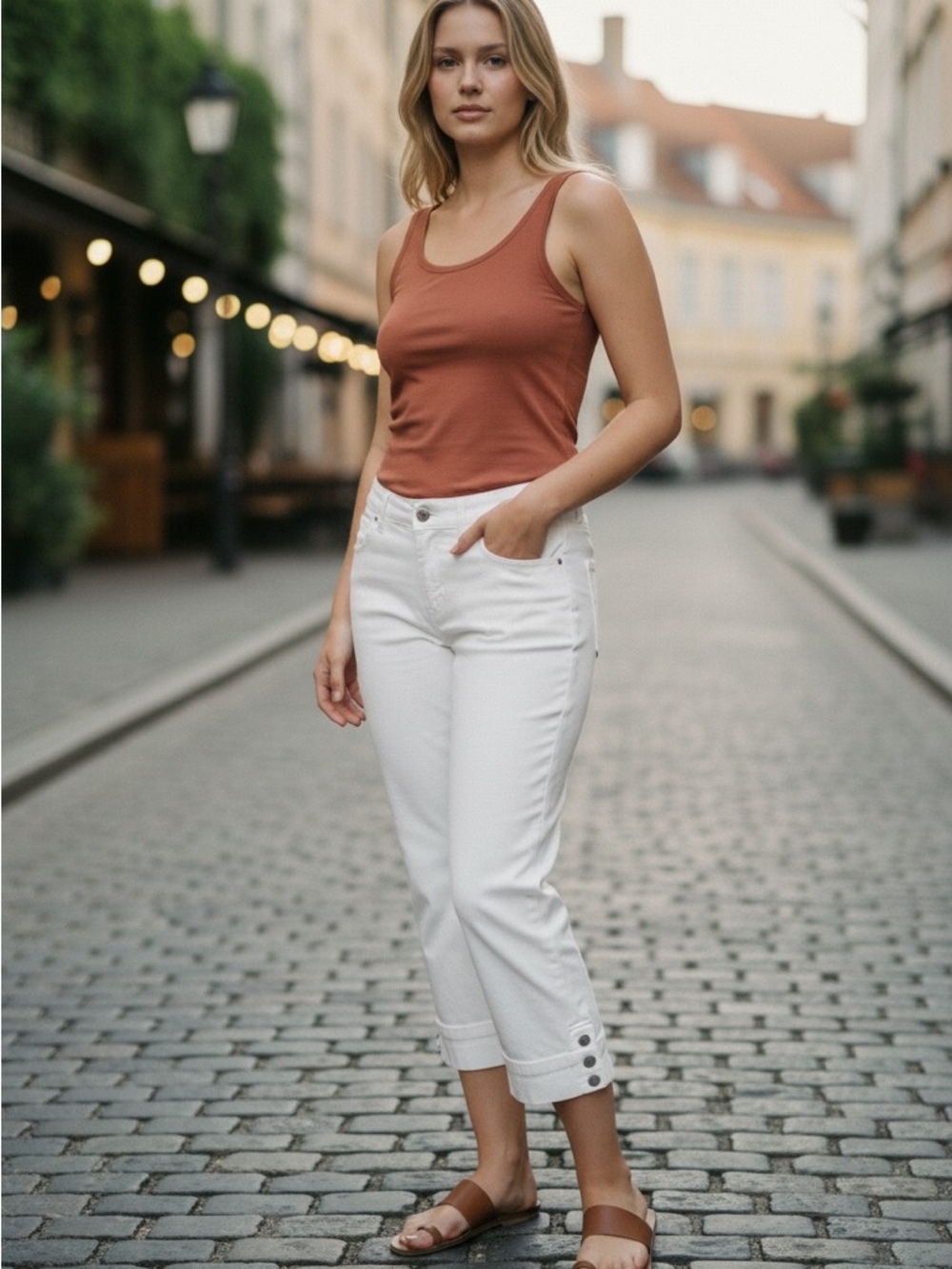 Bandolino Women's Cream Ankle Jeans